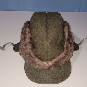 VTG Swedish Military M59 Winter Cap Fur Ear Flaps